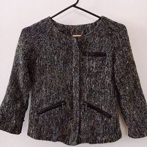 Mixed Gray Blazer with a Vintage Twist